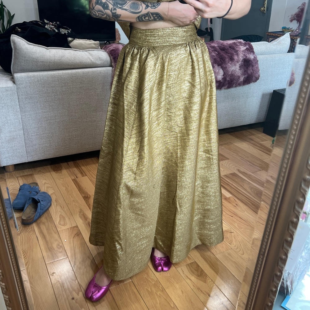 Sezane gold skirt